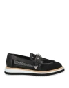 Nila & Nila Woman Loafers Black Size 8 Leather, Textile Fibers In Black