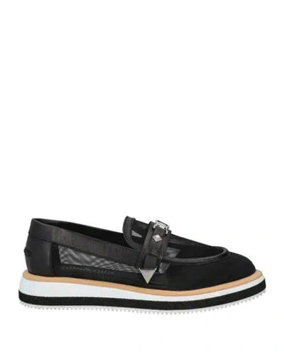 Nila & Nila Woman Loafers Black Size 8 Leather, Textile Fibers