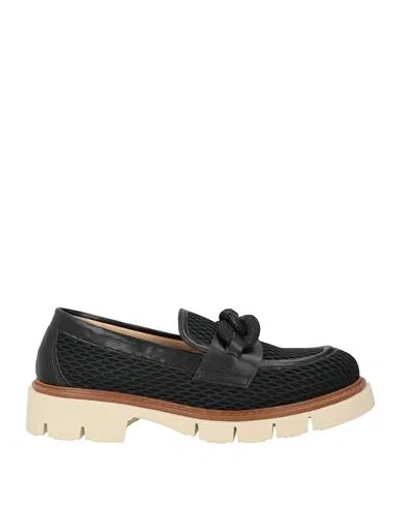 Nila & Nila Woman Loafers Black Size 8 Textile Fibers