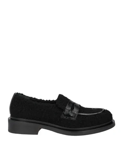 Nila & Nila Woman Loafers Black Size 9 Textile Fibers, Leather