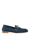 Nila & Nila Woman Loafers Blue Size 8 Textile Fibers In Blue