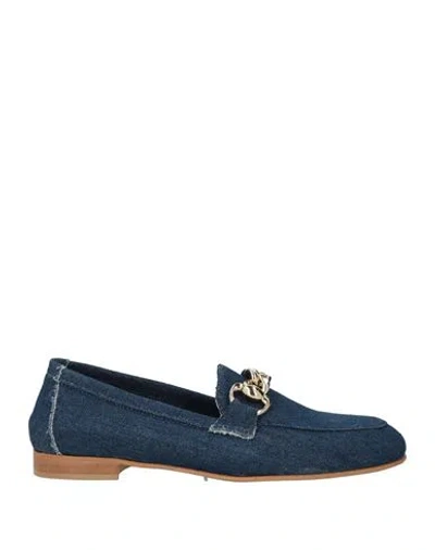 Nila & Nila Woman Loafers Blue Size 8 Textile Fibers
