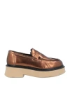 Nila & Nila Woman Loafers Bronze Size 7 Soft Leather In Yellow