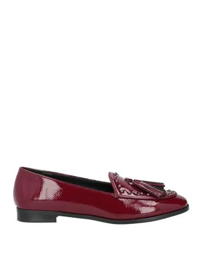 Nila & Nila Woman Loafers Burgundy Size 7 Synthetic Material In Red