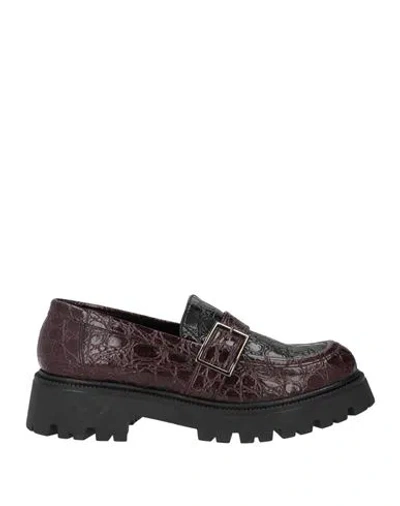 Nila & Nila Woman Loafers Burgundy Size 9 Synthetic Material In Multi