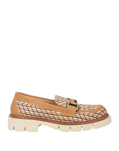 Nila & Nila Woman Loafers Camel Size 7 Synthetic Material In Brown