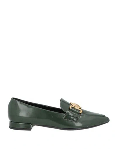 Nila & Nila Woman Loafers Dark Green Size 6 Textile Fibers