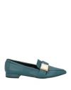 Nila & Nila Woman Loafers Deep Teal Size 7 Textile Fibers In Green