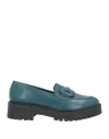 Nila & Nila Woman Loafers Deep Teal Size 7 Textile Fibers In Green