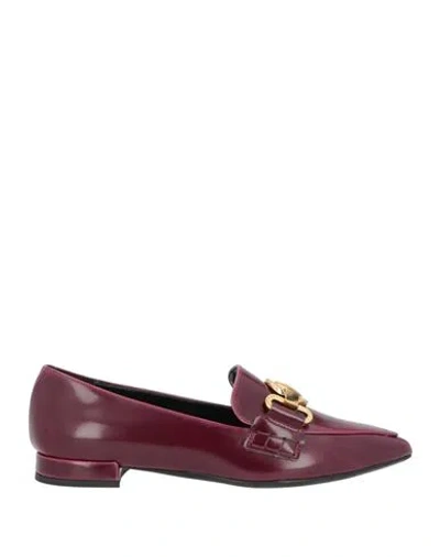 Nila & Nila Woman Loafers Garnet Size 7 Textile Fibers In Red