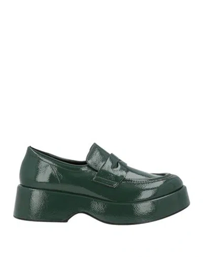 Nila & Nila Woman Loafers Green Size 9 Synthetic Material