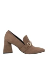 Nila & Nila Woman Loafers Khaki Size 8 Textile Fibers In Beige