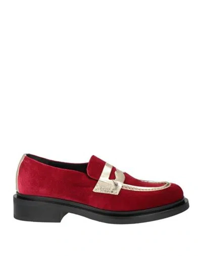 Nila & Nila Woman Loafers Red Size 9 Textile Fibers, Synthetic Material