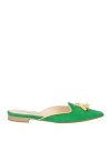 Nila & Nila Woman Mules & Clogs Green Size 7 Leather