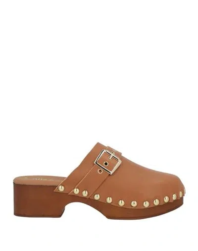 Nila & Nila Woman Mules & Clogs Tan Size 8 Leather In Multi