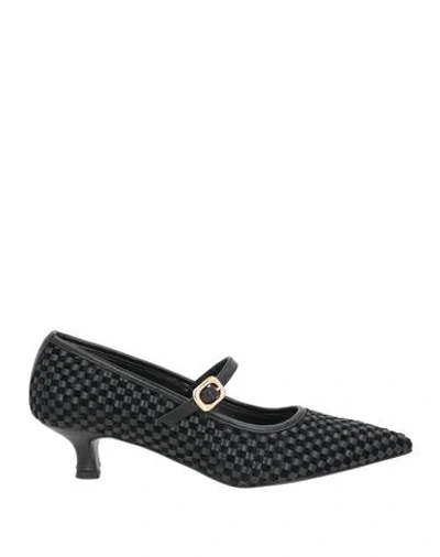 Nila & Nila Woman Pumps Black Size 7 Textile Fibers, Synthetic Material