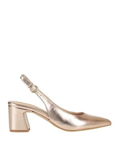 Nila & Nila Woman Pumps Bronze Size 8 Textile Fibers In Yellow