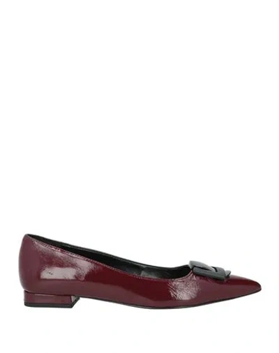 Nila & Nila Woman Pumps Burgundy Size 8 Leather In Red