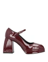 Nila & Nila Woman Pumps Burgundy Size 8 Textile Fibers In Red