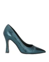 Nila & Nila Woman Pumps Deep Teal Size 8 Textile Fibers In Green
