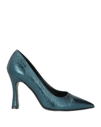Nila & Nila Woman Pumps Deep Teal Size 8 Textile Fibers In Green