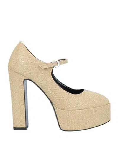 Nila & Nila Woman Pumps Gold Size 7 Textile Fibers