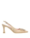 Nila & Nila Woman Pumps Taupe Size 7 Textile Fibers In Grey