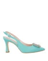 Nila & Nila Woman Pumps Turquoise Size 8 Textile Fibers In Blue
