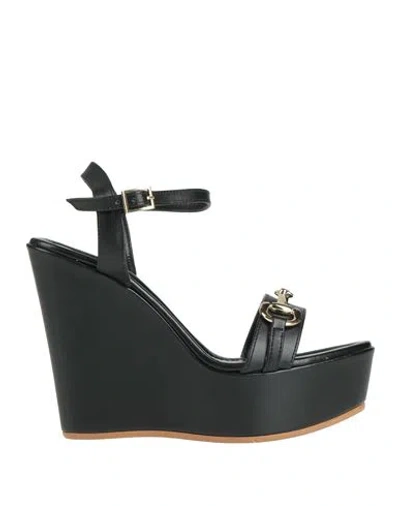 Nila & Nila Woman Sandals Black Size 10 Synthetic Fibers