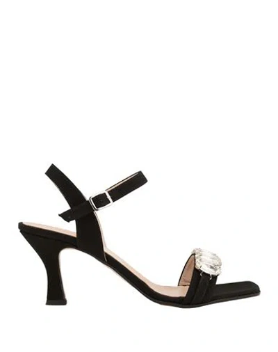 Nila & Nila Woman Sandals Black Size 10 Textile Fibers