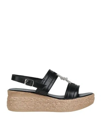 Nila & Nila Woman Sandals Black Size 11 Leather