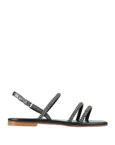Nila & Nila Woman Sandals Black Size 7 Leather