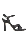 Nila & Nila Woman Sandals Black Size 6 Natural Raffia In Black