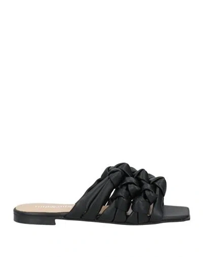 Nila & Nila Woman Sandals Black Size 7 Textile Fibers