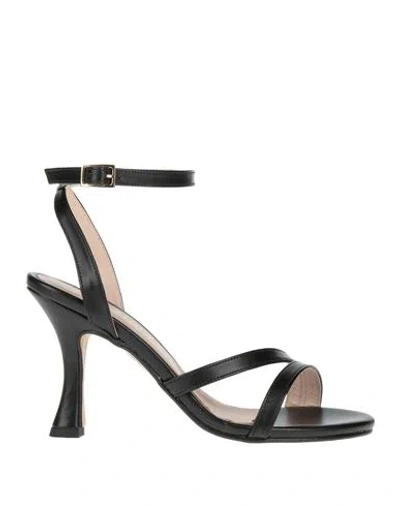 Nila & Nila Woman Sandals Black Size 8 Textile Fibers
