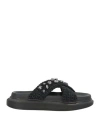 Nila & Nila Woman Sandals Black Size 8 Textile Fibers In Black