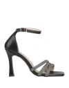 Nila & Nila Woman Sandals Black Size 8 Textile Fibers In Black