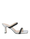 Nila & Nila Woman Sandals Charcoal Size 8 Textile Fibers In Grey