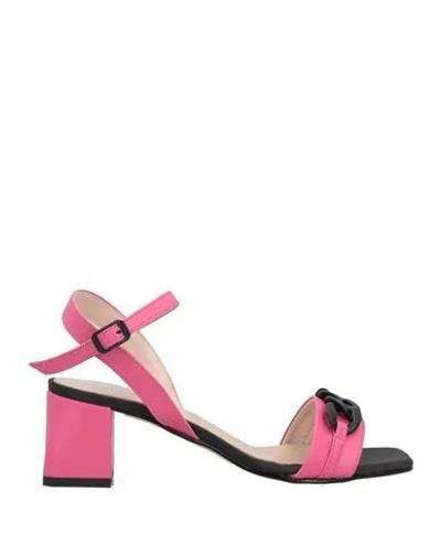Nila & Nila Woman Sandals Fuchsia Size 8 Textile Fibers In Pink