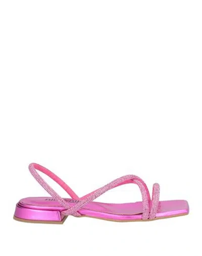 Nila & Nila Woman Sandals Fuchsia Size 8 Textile Fibers In Pink