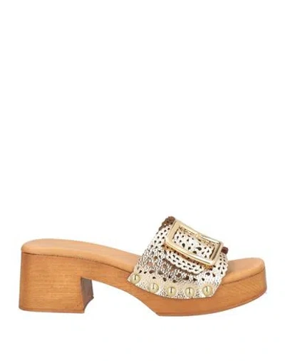 Nila & Nila Woman Sandals Gold Size 8 Synthetic Material In Neutral