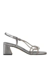 Nila & Nila Woman Sandals Lead Size 8 Textile Fibers In Grey