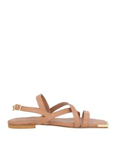 Nila & Nila Woman Sandals Light Brown Size 8 Leather In Nude