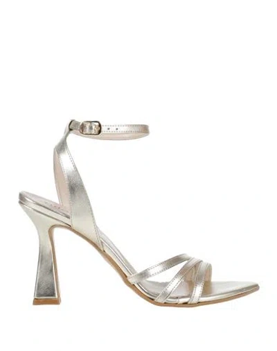 Nila & Nila Woman Sandals Platinum Size 8 Textile Fibers