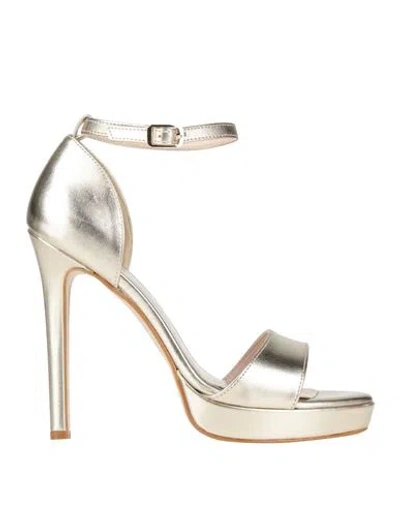 Nila & Nila Woman Sandals Platinum Size 8 Textile Fibers In Grey