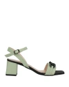 Nila & Nila Woman Sandals Sage Green Size 8 Textile Fibers In Sage Green