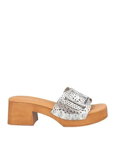 Nila & Nila Woman Sandals Silver Size 8 Synthetic Material