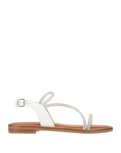 Nila & Nila Woman Sandals White Size 8 Leather, Textile Fibers