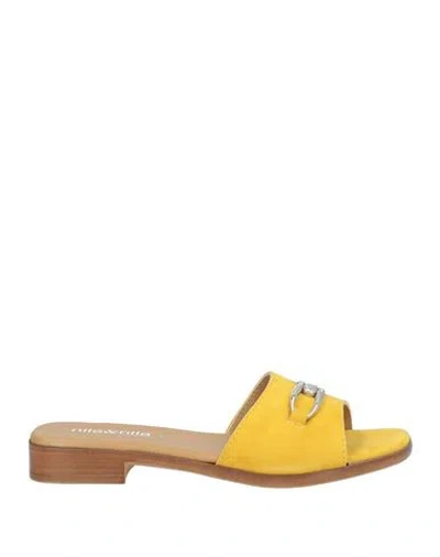 Nila & Nila Woman Sandals Yellow Size 8 Leather