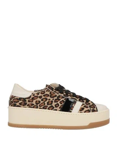Nila & Nila Woman Sneakers Beige Size 8 Leather In Brown